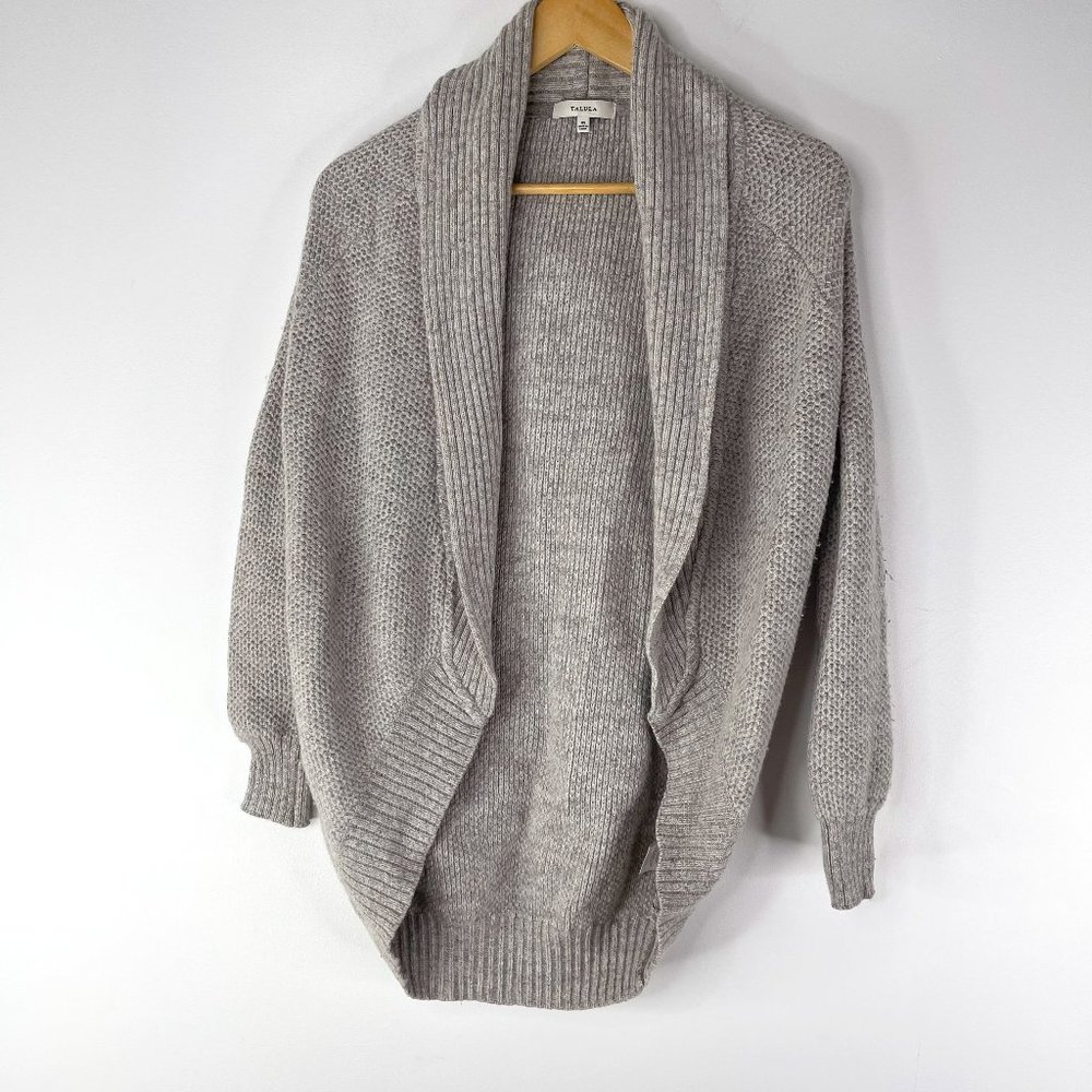 TALULA ARITZIA Women Gray Open Front Long Sleeve Cardigan Sweater